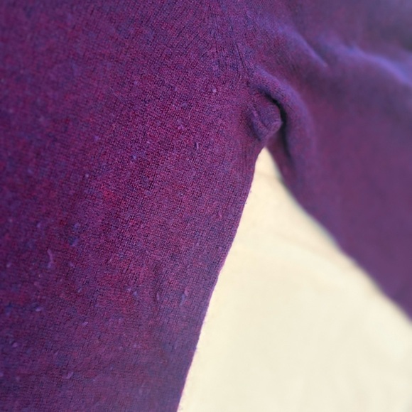 J. Crew Purple Crewneck Sweater cashmere. Some pilling. - Picture 3 of 4
